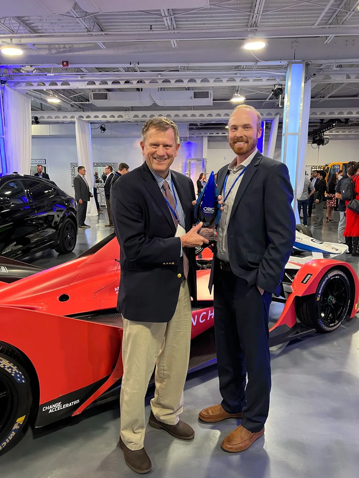 X-BATT receiving the Voltage Award from the Battery Innovation Center